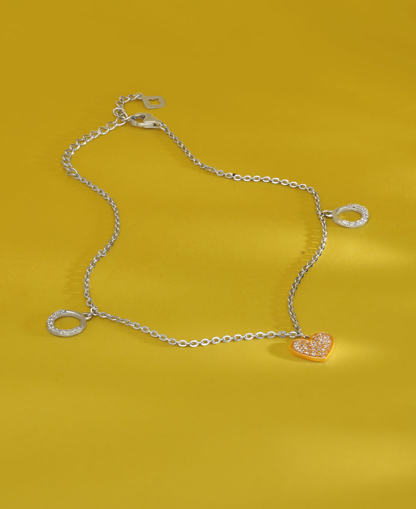 Serene Shadow Silver Anklets