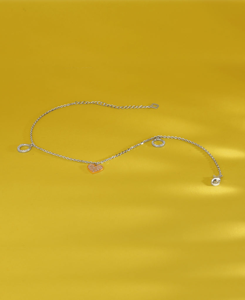Serene Shadow Silver Anklets