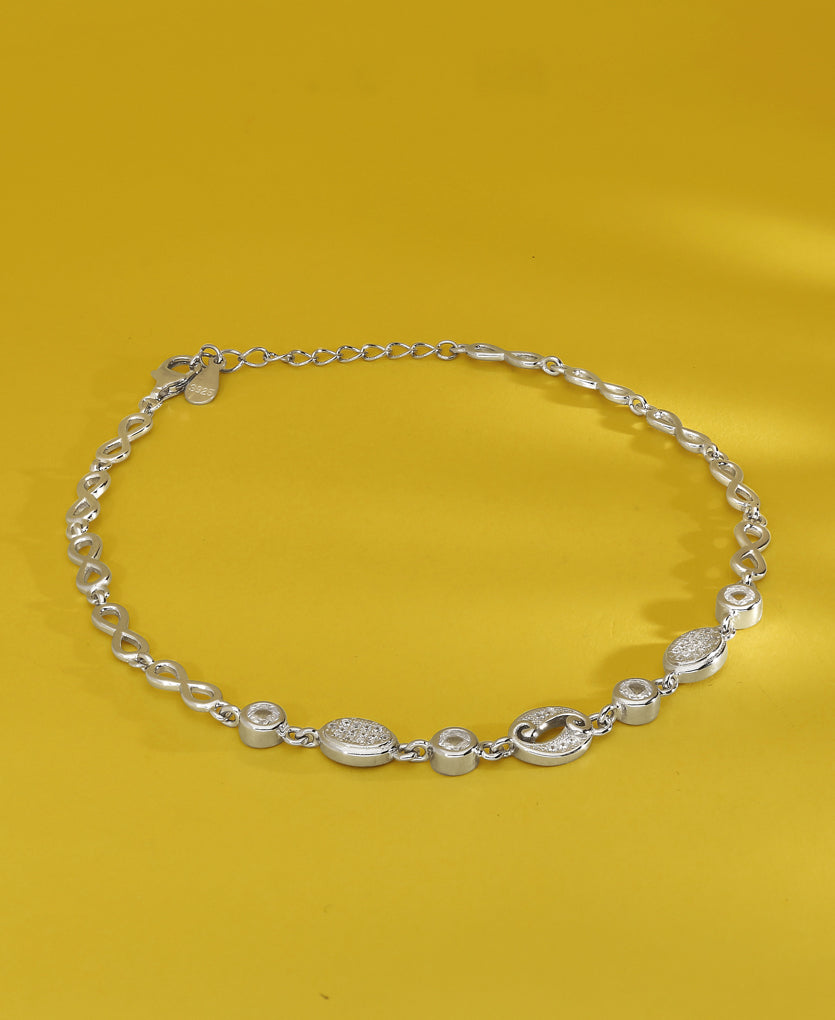Mystic Melody Silver Anklets