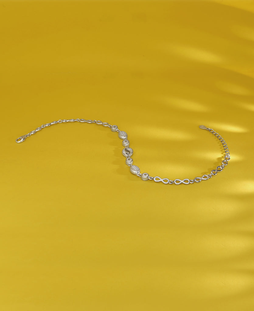 Mystic Melody Silver Anklets
