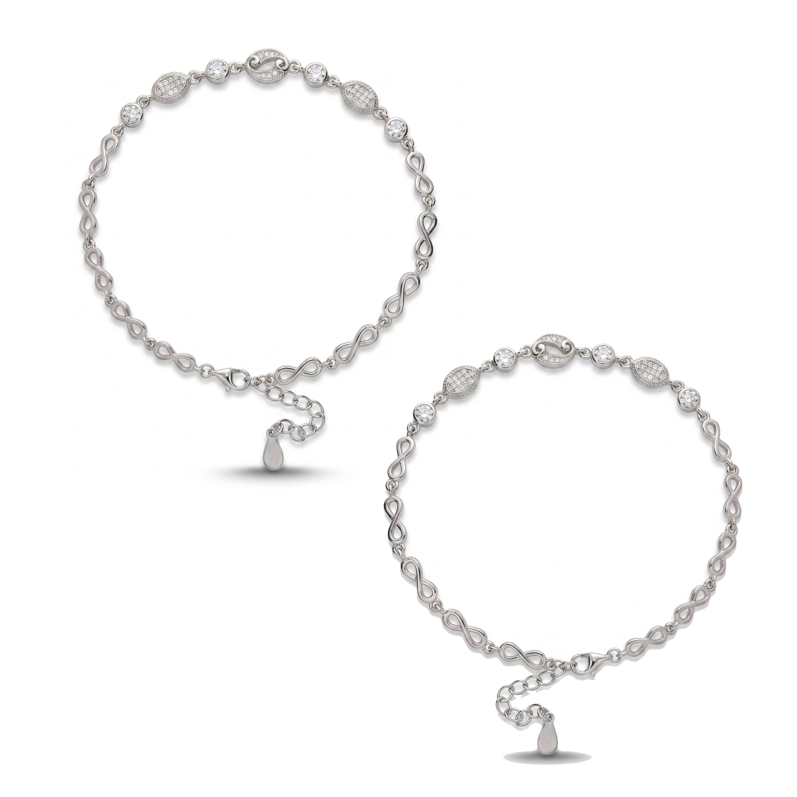 Mystic Melody Silver Anklets
