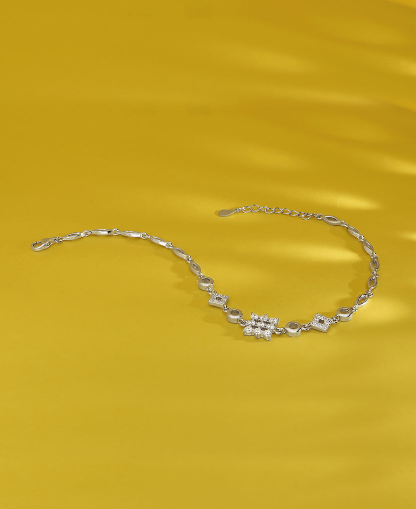 Glimmer Glow Silver Anklets