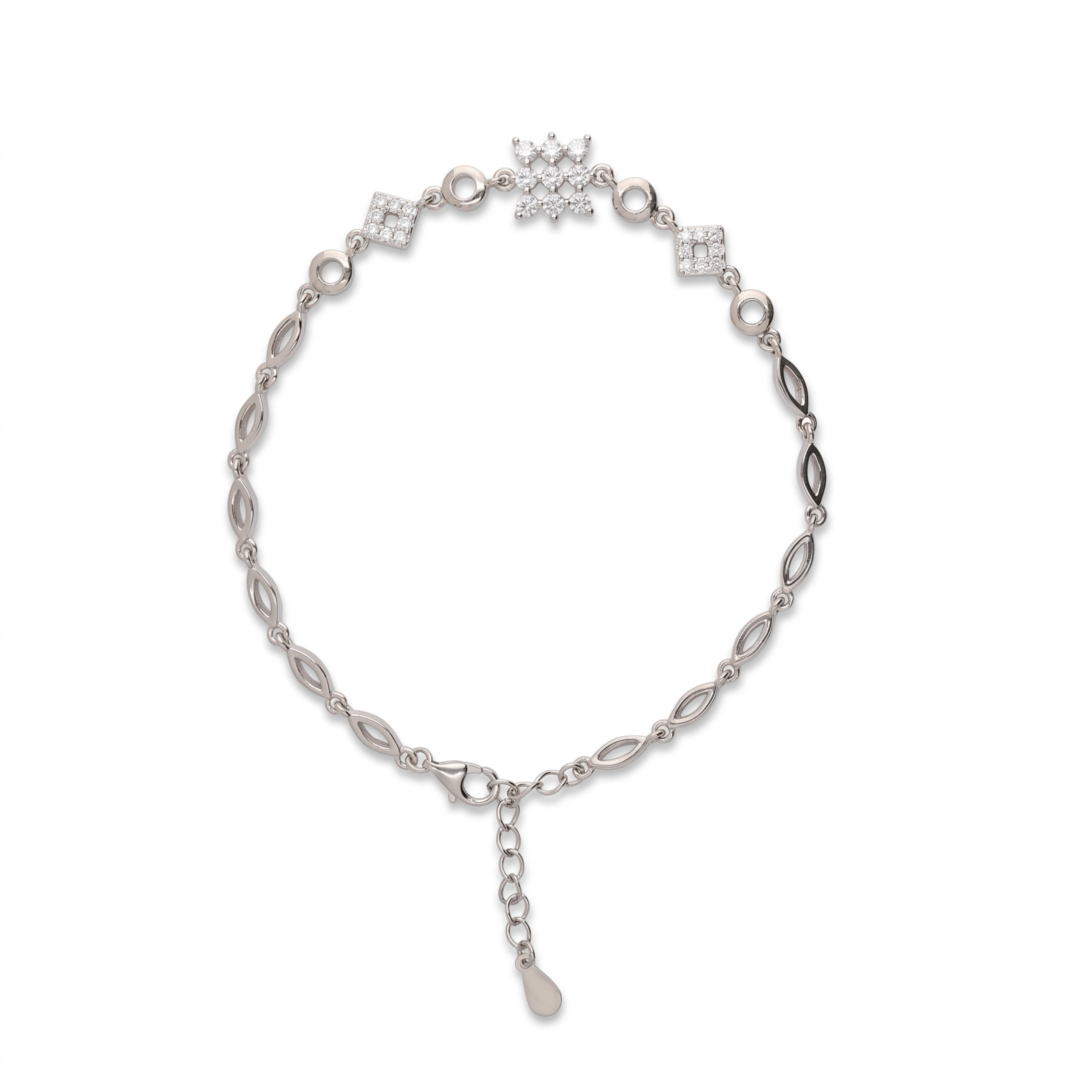 Glimmer Glow Silver Anklets