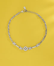 Dazzle Dew Silver Anklets