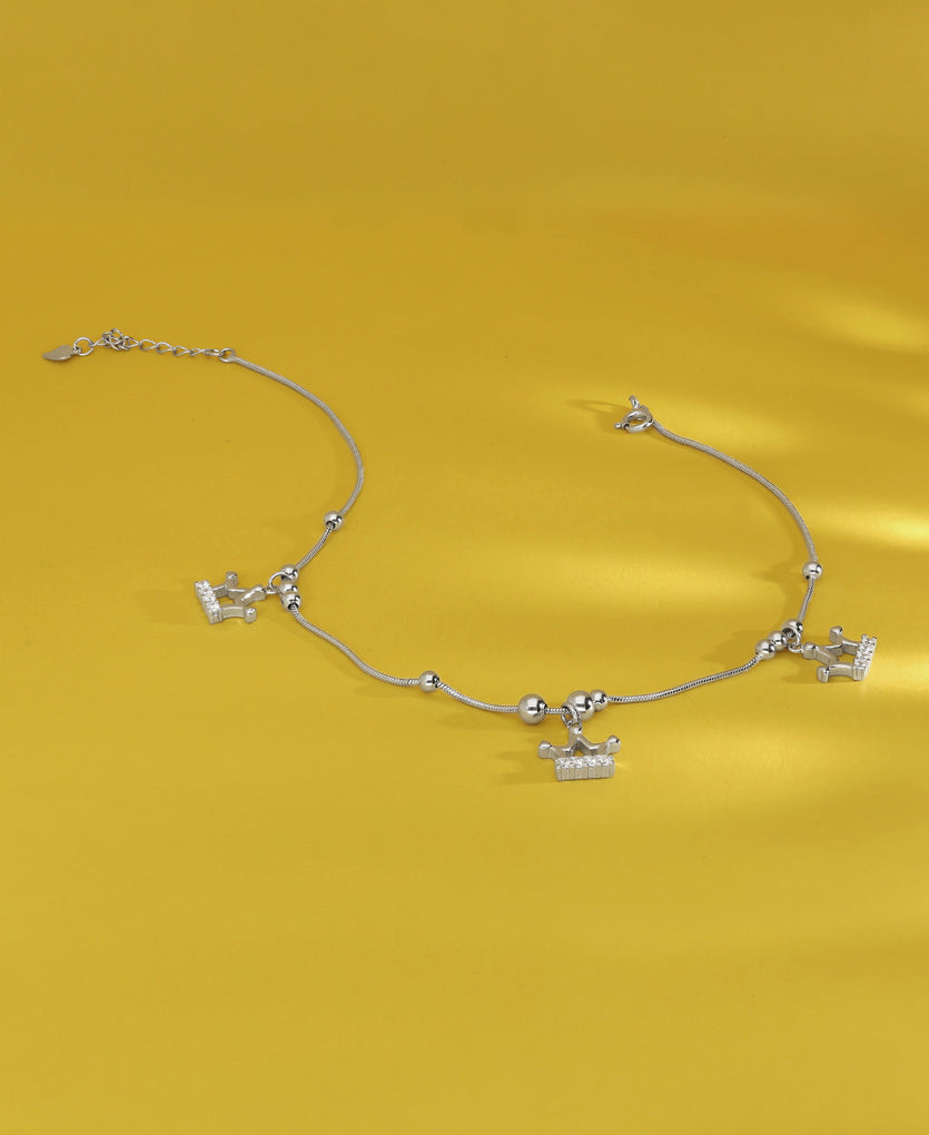 Fusion Fiesta Silver Anklets