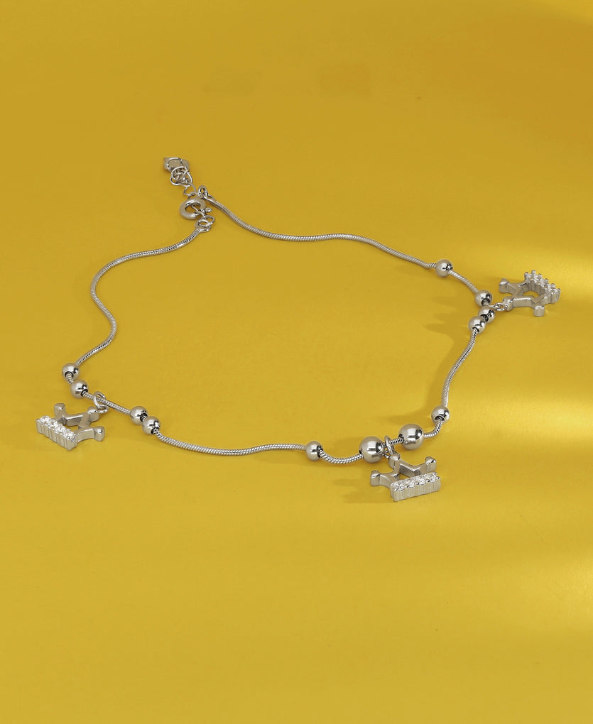 Fusion Fiesta Silver Anklets