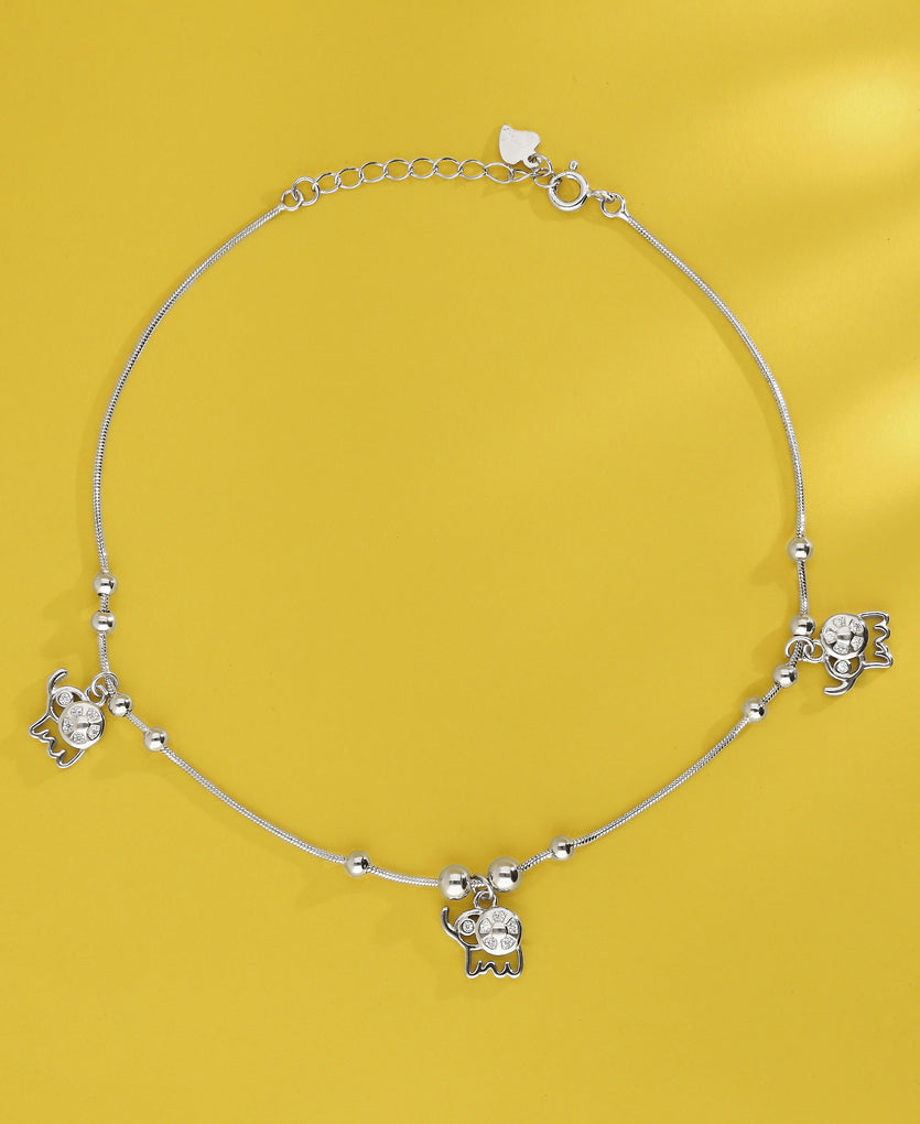 Artistic Aura Silver Anklets