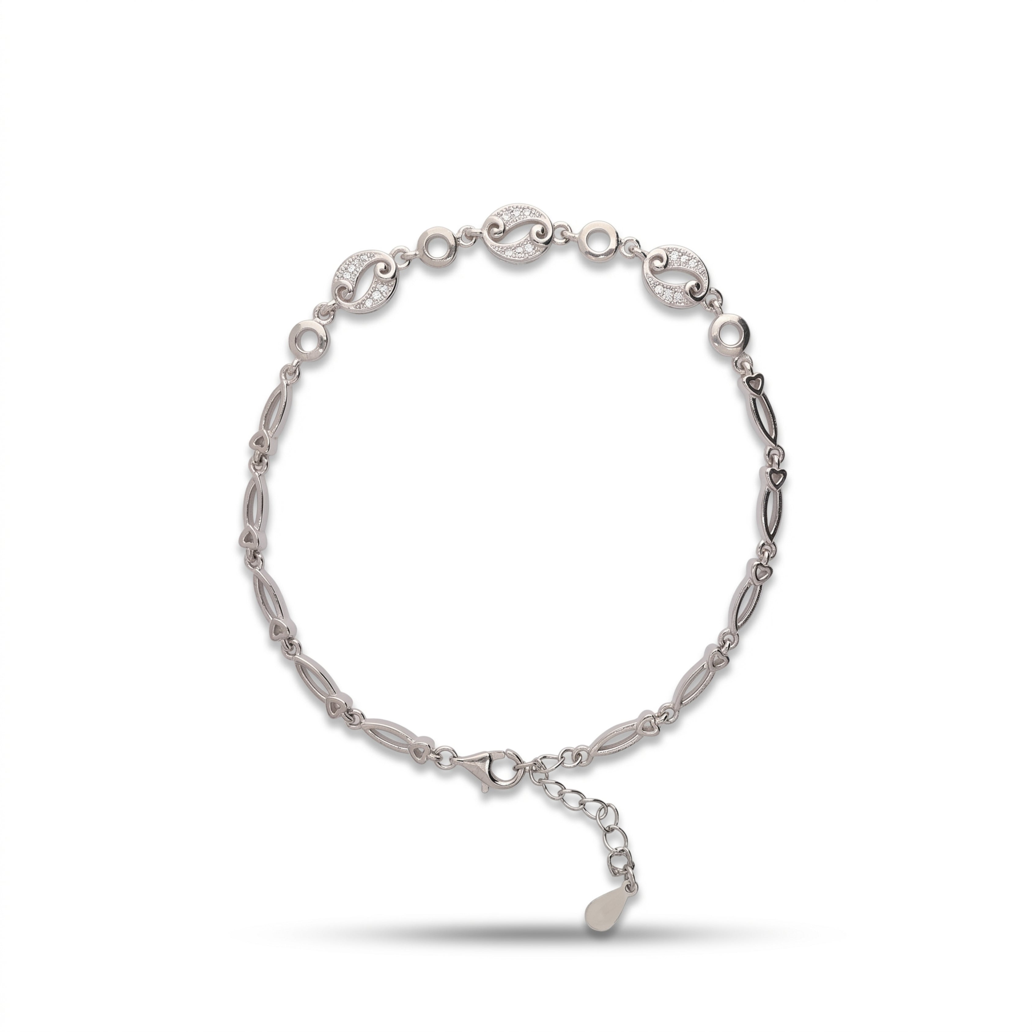 Subtle Dazzle Silver Anklets
