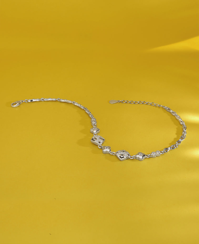 Awful Sparkle Silver Anklets