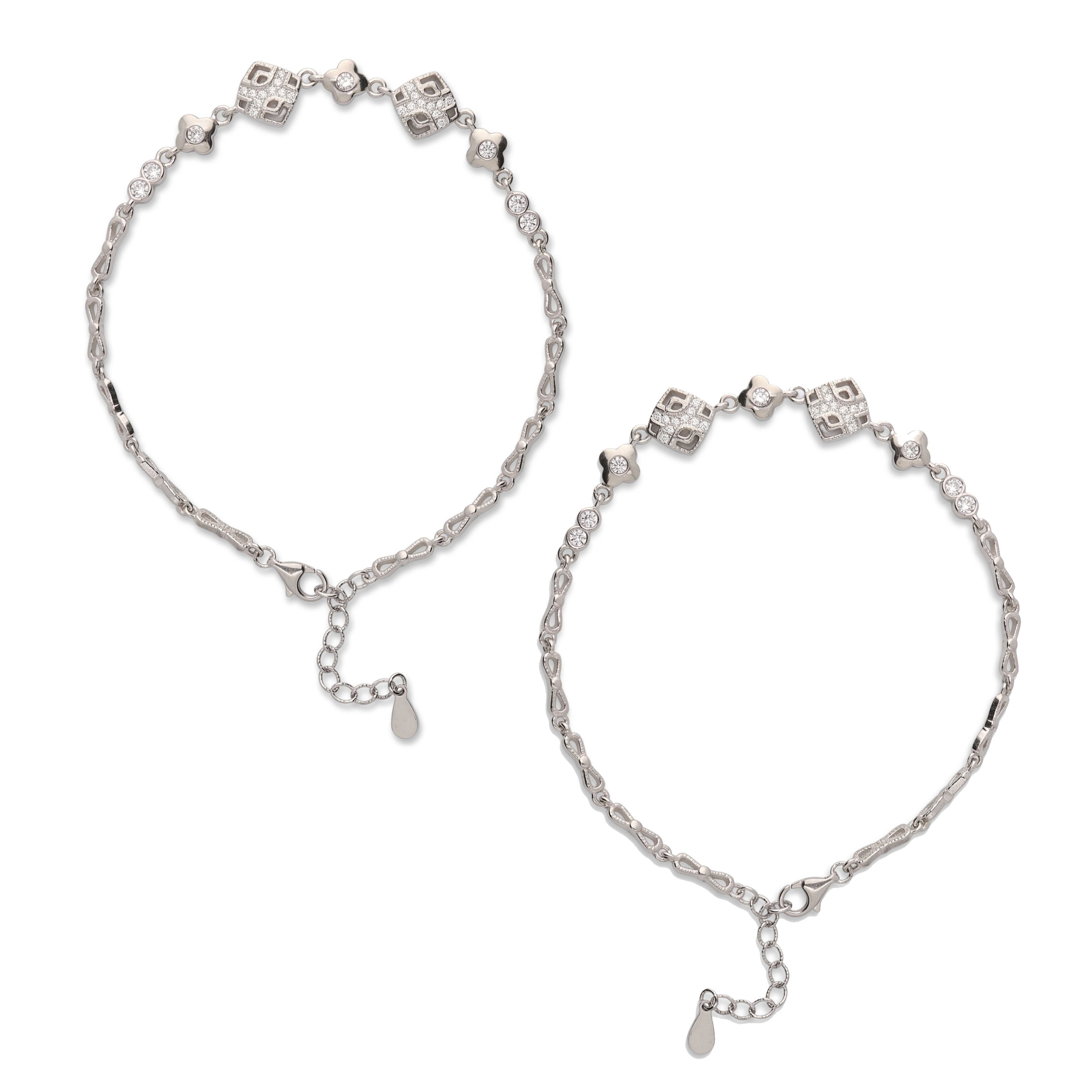 Awful Sparkle Silver Anklets