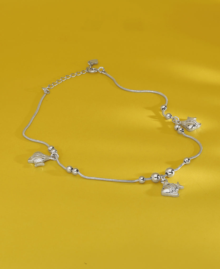 Cute Charm Silver Anklets