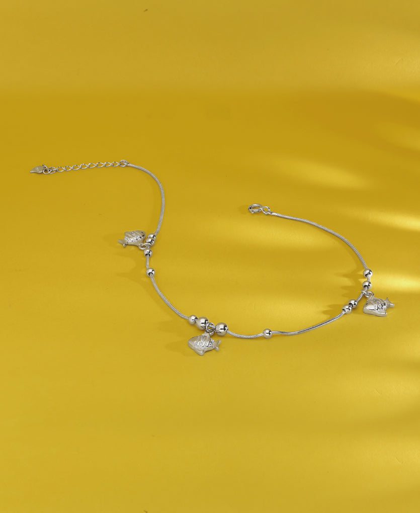 Cute Charm Silver Anklets