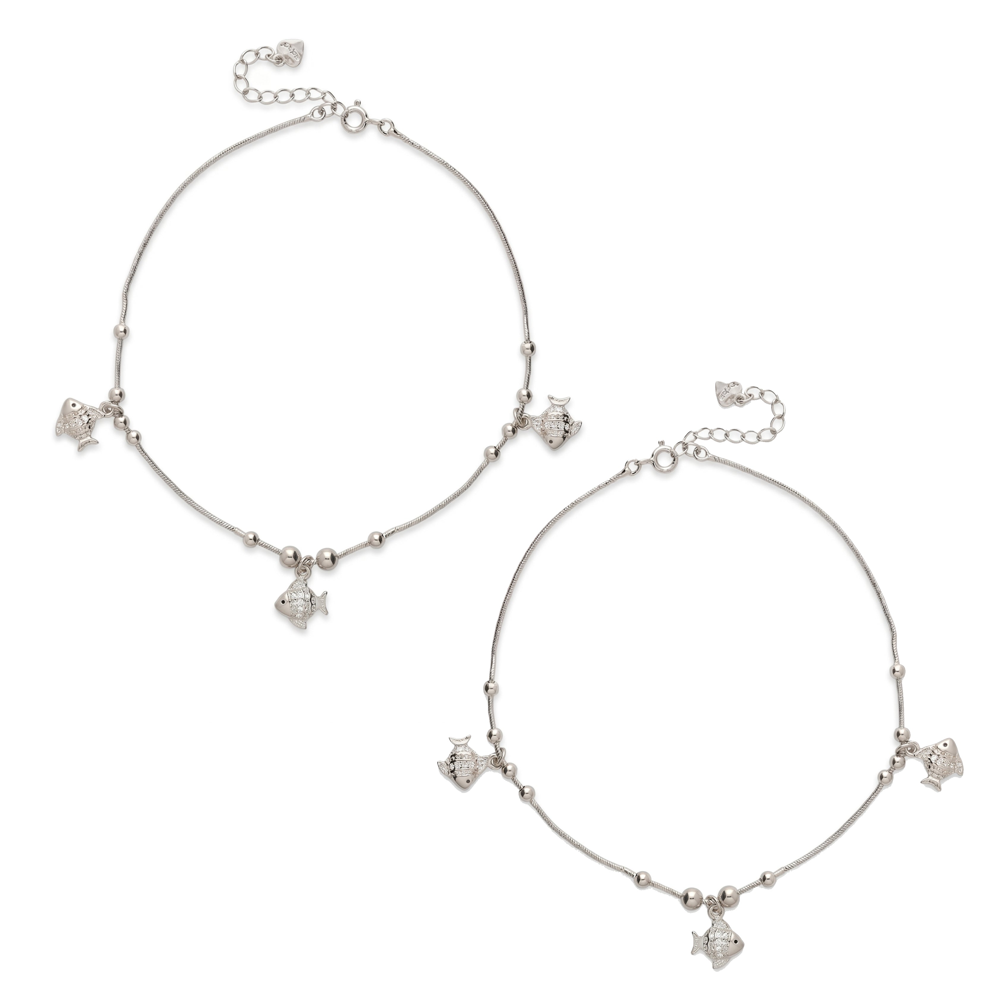 Cute Charm Silver Anklets