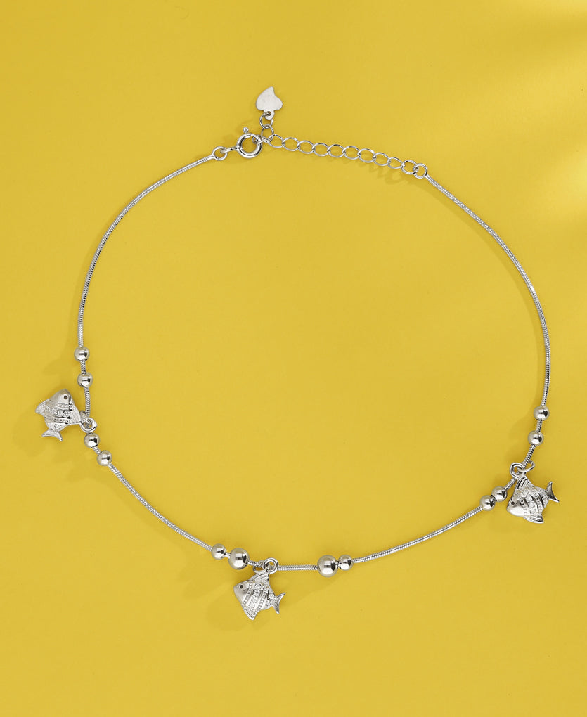 Cute Charm Silver Anklets