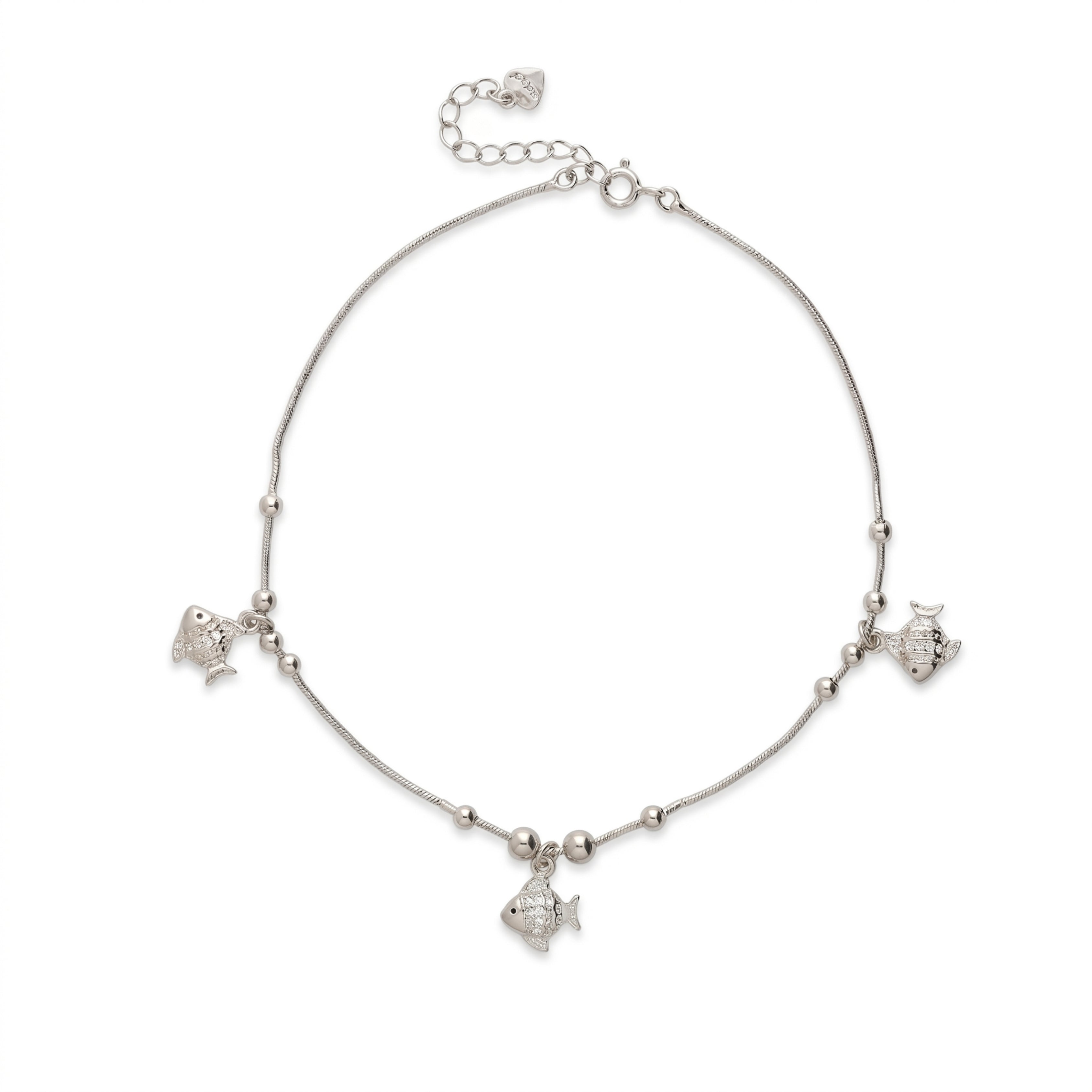 Cute Charm Silver Anklets