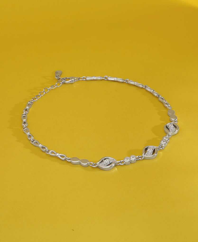 Subtle Shine Silver Anklets
