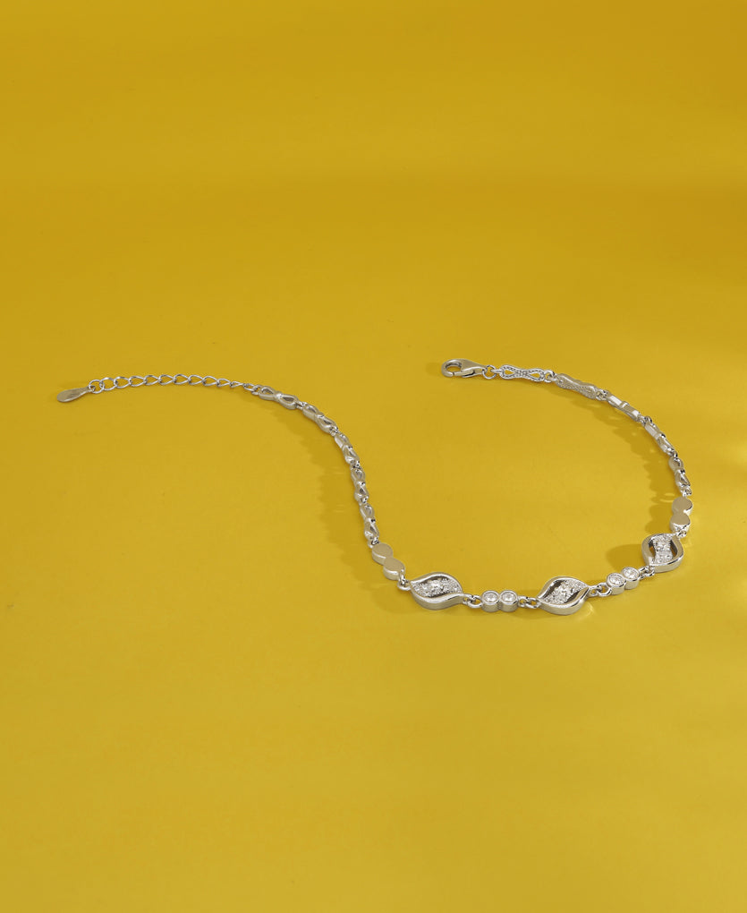 Subtle Shine Silver Anklets