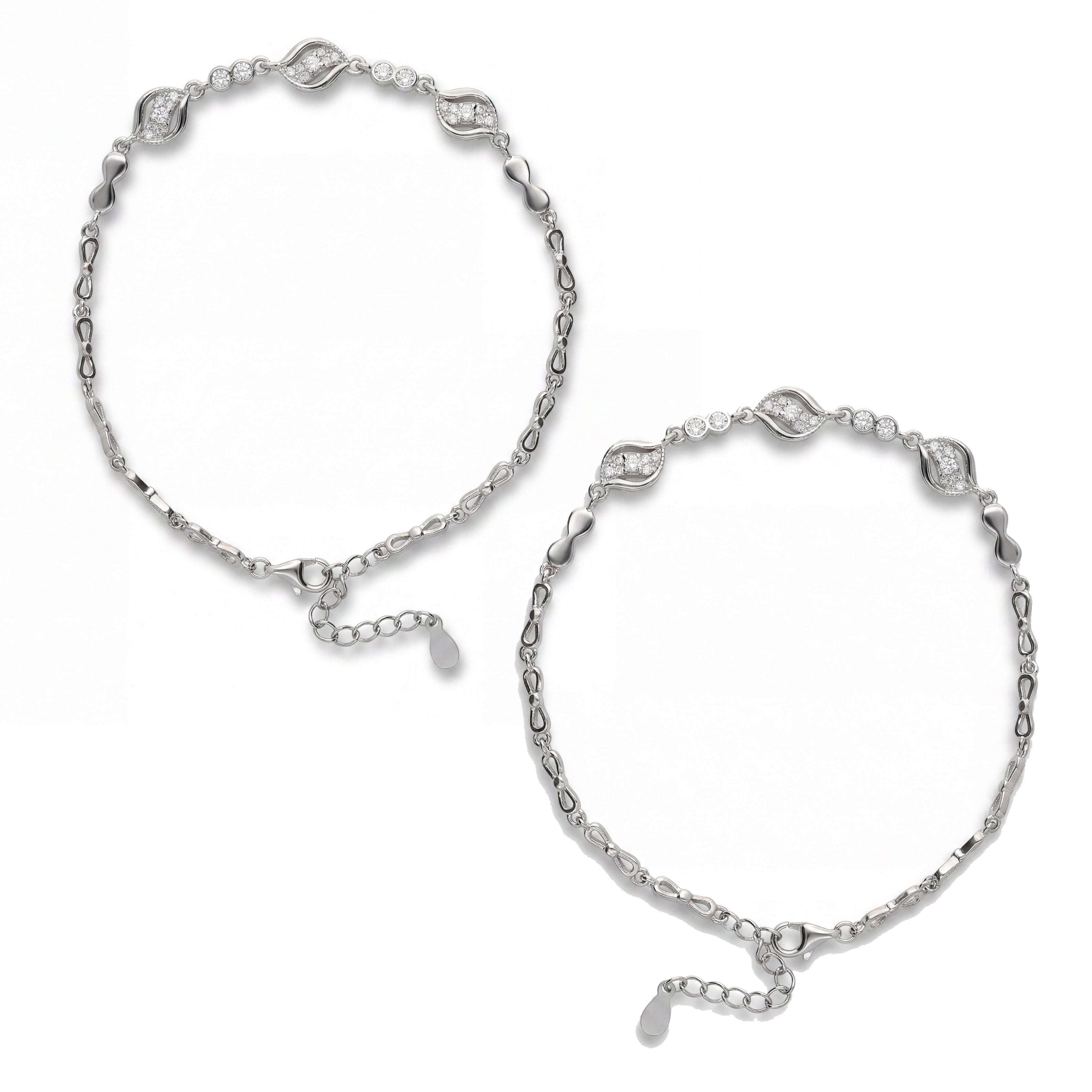 Subtle Shine Silver Anklets