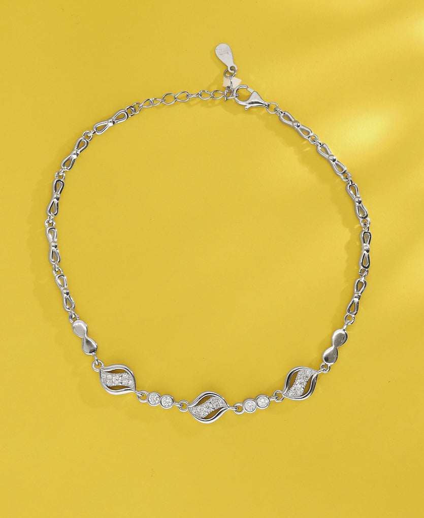 Subtle Shine Silver Anklets