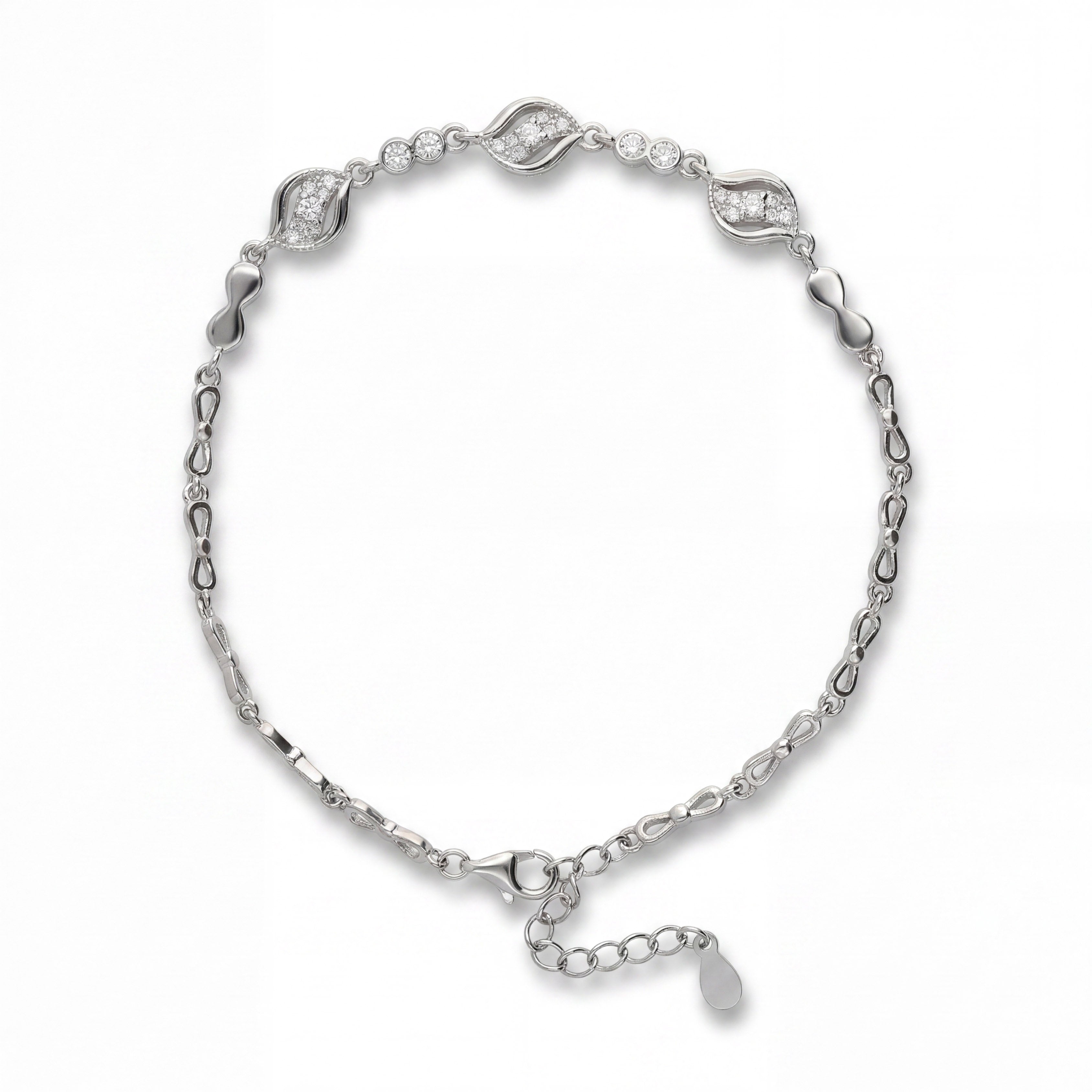 Subtle Shine Silver Anklets