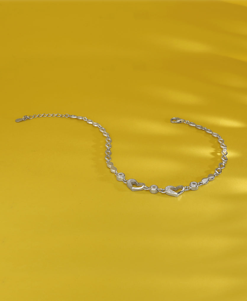 Goregeous Spark Silver Anklets