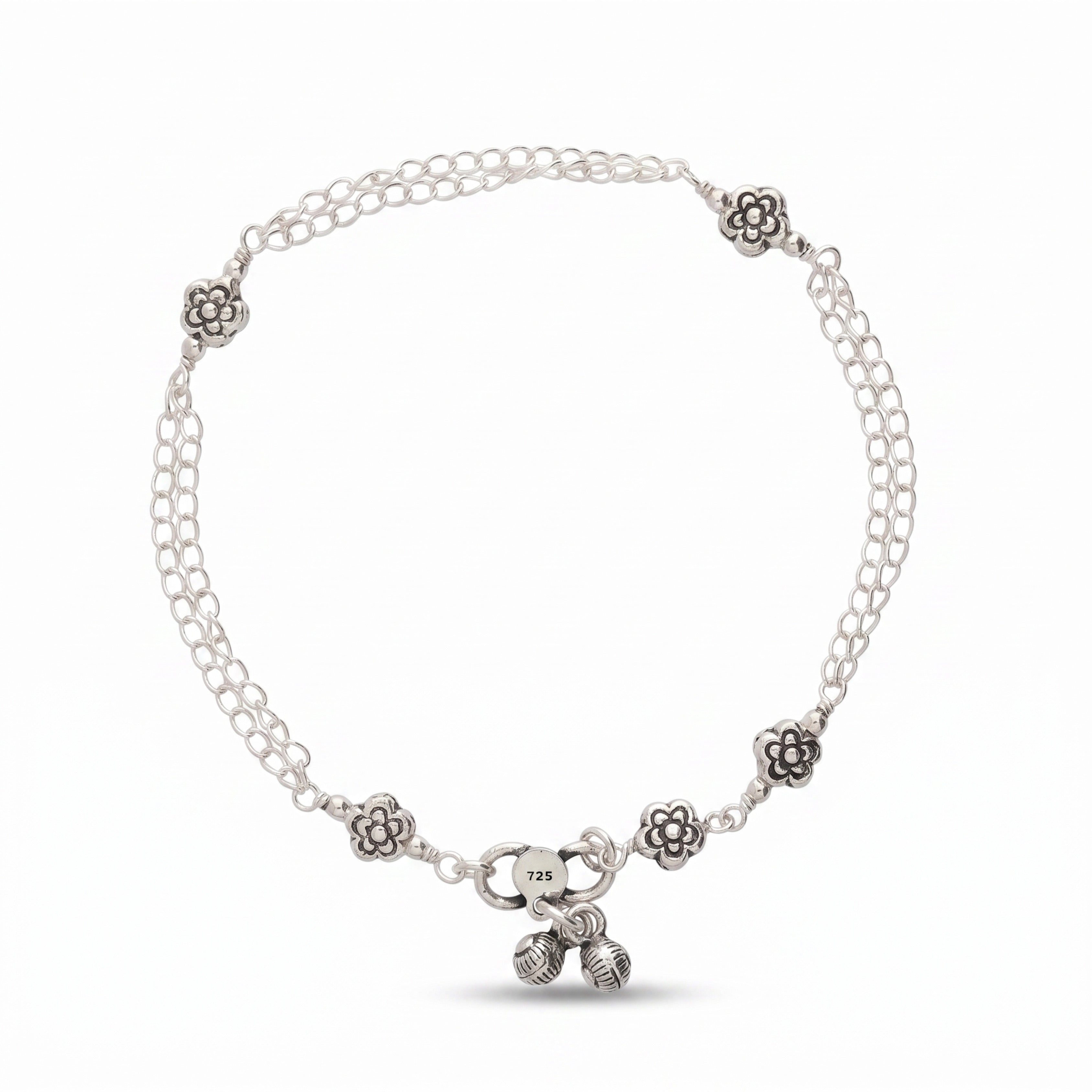 Block Chain Silver Anklet