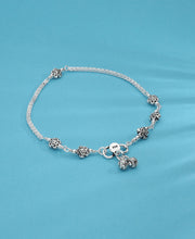 Square Chain Design Silver Anklet