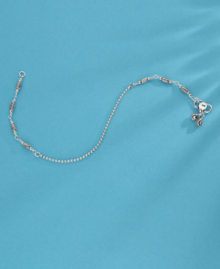 Radial Silver Anklet