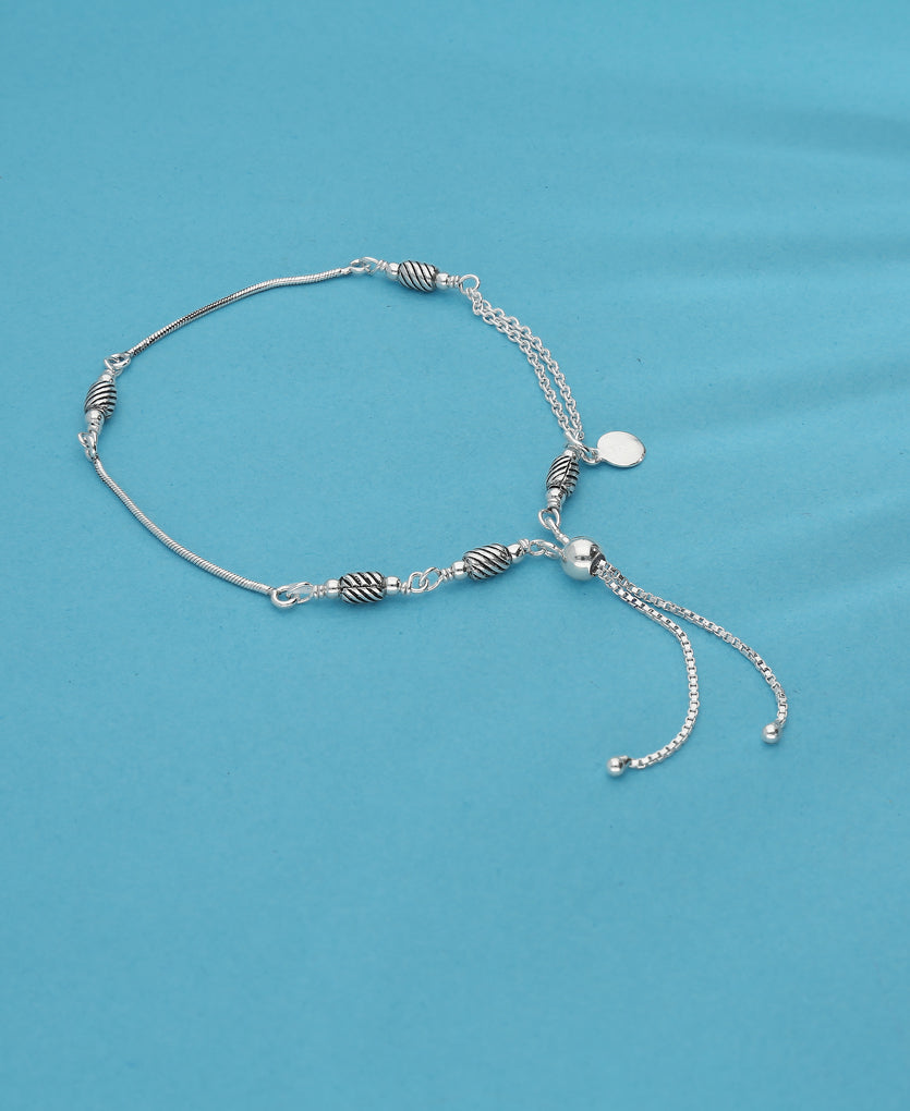 Helical Silver Anklet