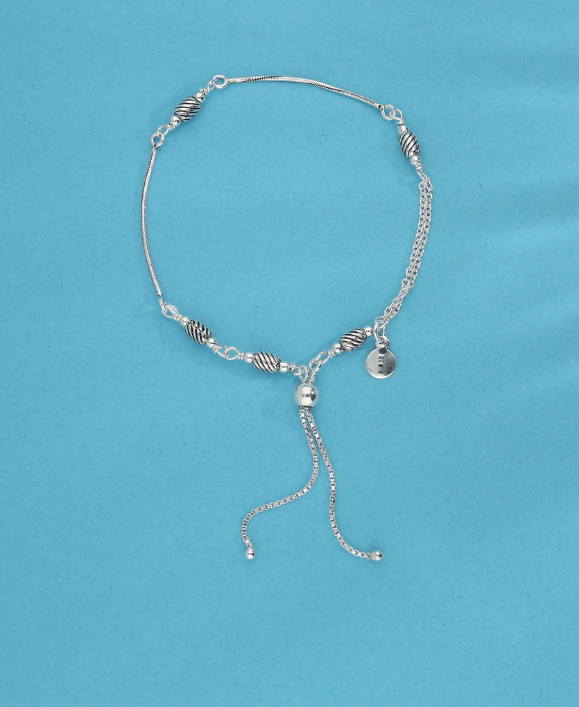 Helical Silver Anklet