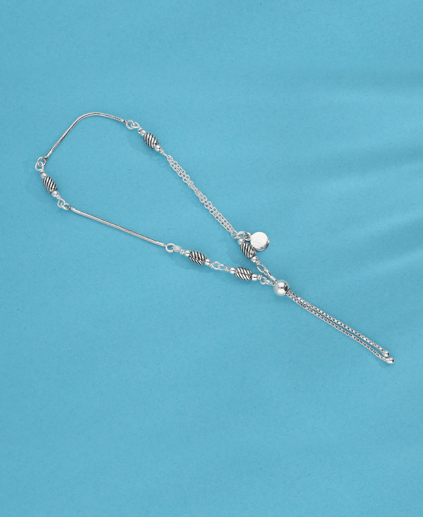 Helical Silver Anklet