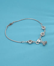 Circular Flora Silver Anklet