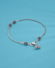 Screwy Silver Anklet