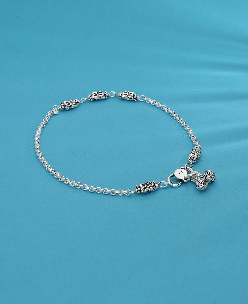 Crooked Silver Anklet