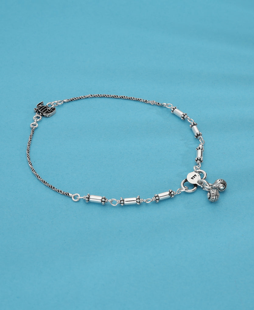 Canal Silver Anklet