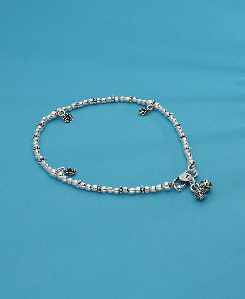 Blooming Silver Anklet