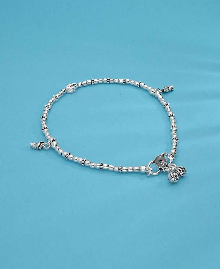 Lucky Feet Silver Anklet