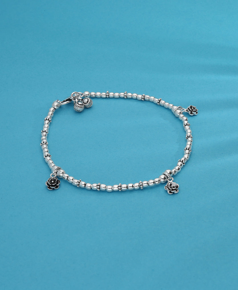 Rose Silver Anklet