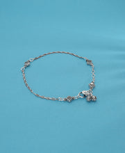 Diamond Shaped Oxidised Silver Anklet