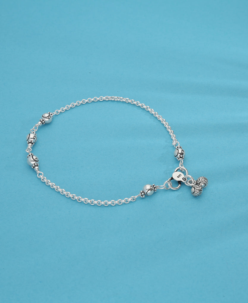 Sequence Silver Anklet