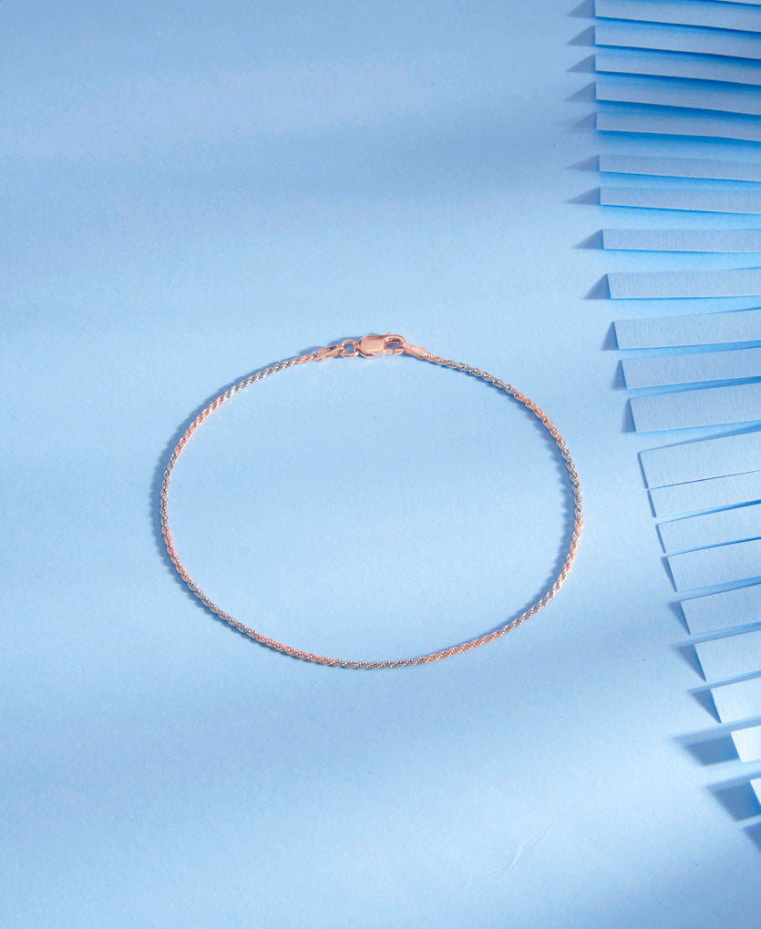 Graceful Link Silver Anklet