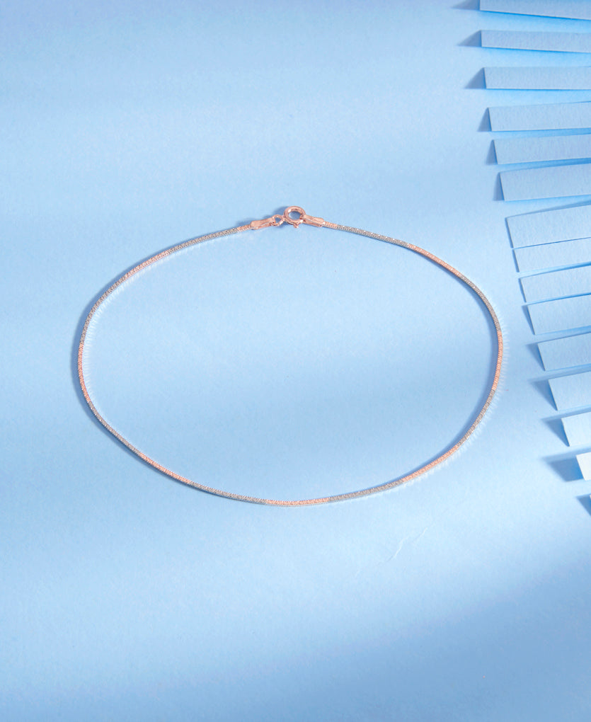 Dainty Chain Drape Silver Anklet