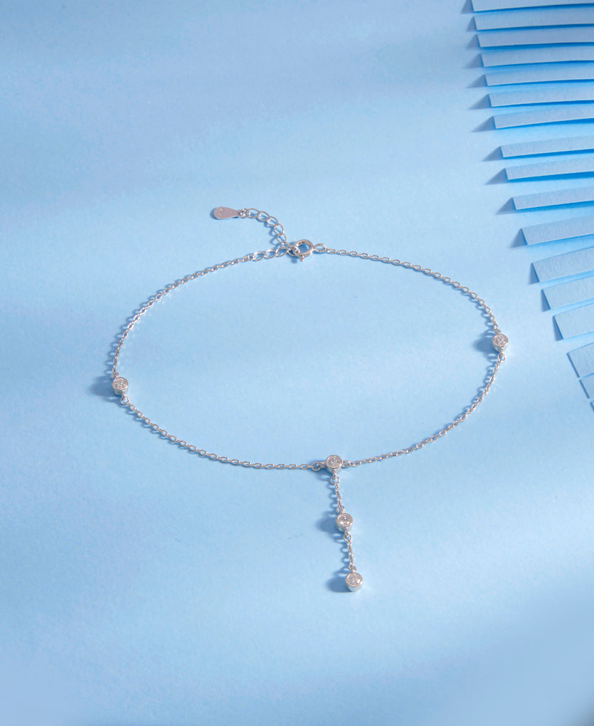 Whispering Breeze Chain Silver Anklet