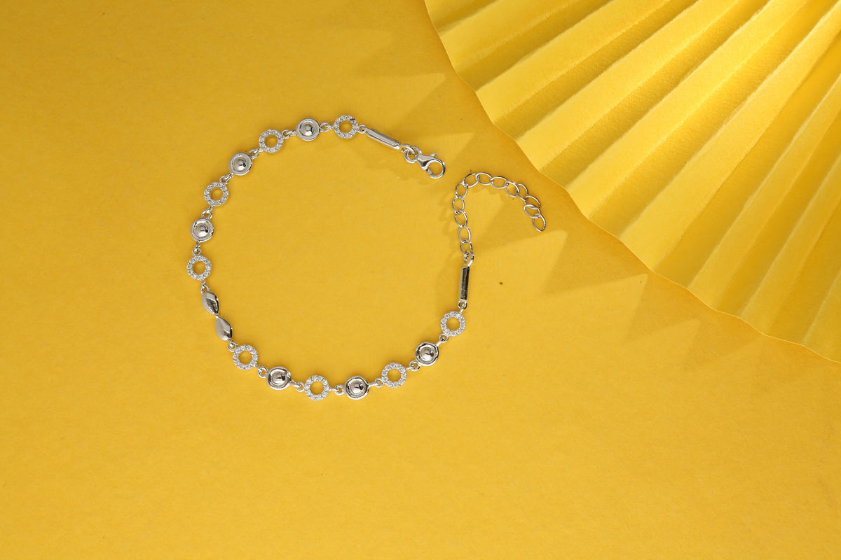 Swirl Spark Silver Bracelet