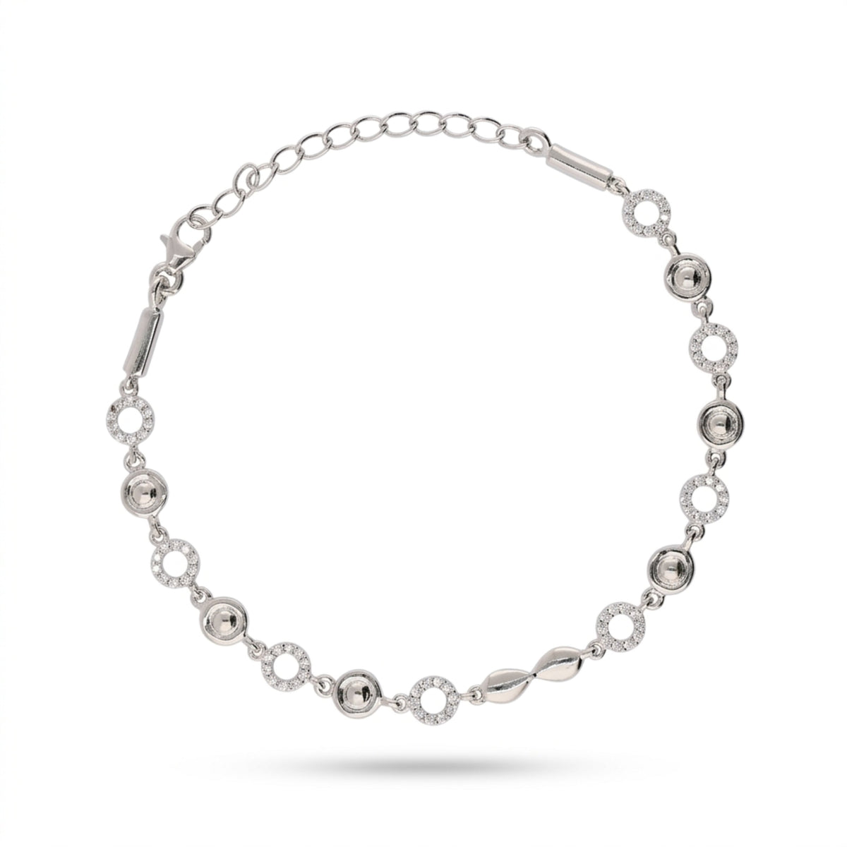 Swirl Spark Silver Bracelet