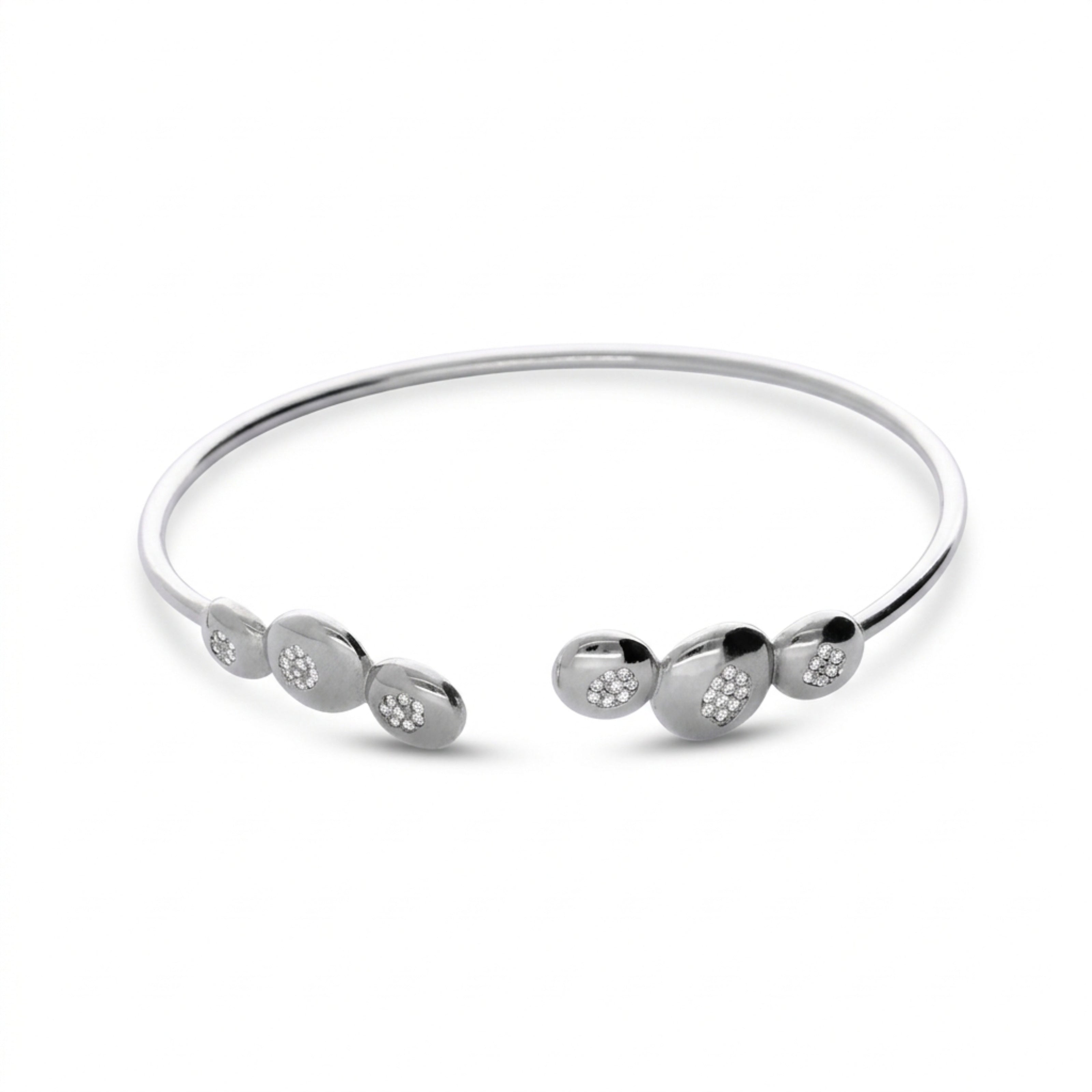 Elegant Sterling Silver Oval Bracelet