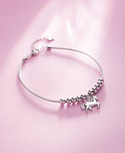 Minimalist Horse Silver Pendant Bracelet