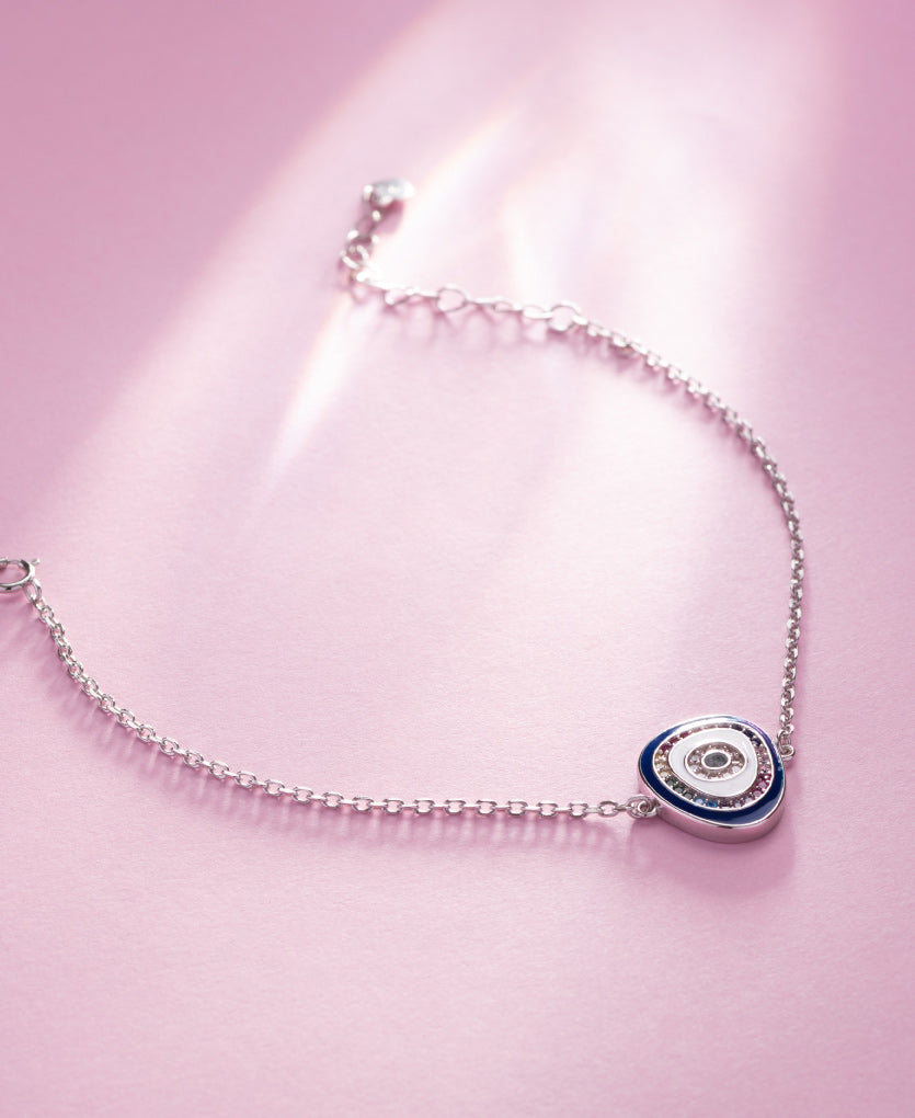 Trendy And Modern Designer Evil Eye Silver Bracelet