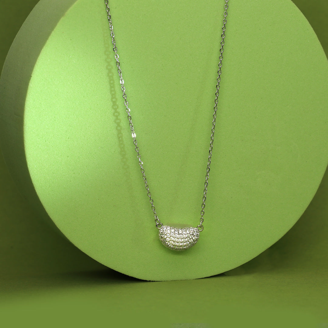 Bright Bean Silver Necklace