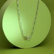 Sparkling Heart Silver Necklace